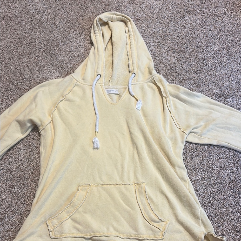 Women's Light Yellow Hooded Sweater